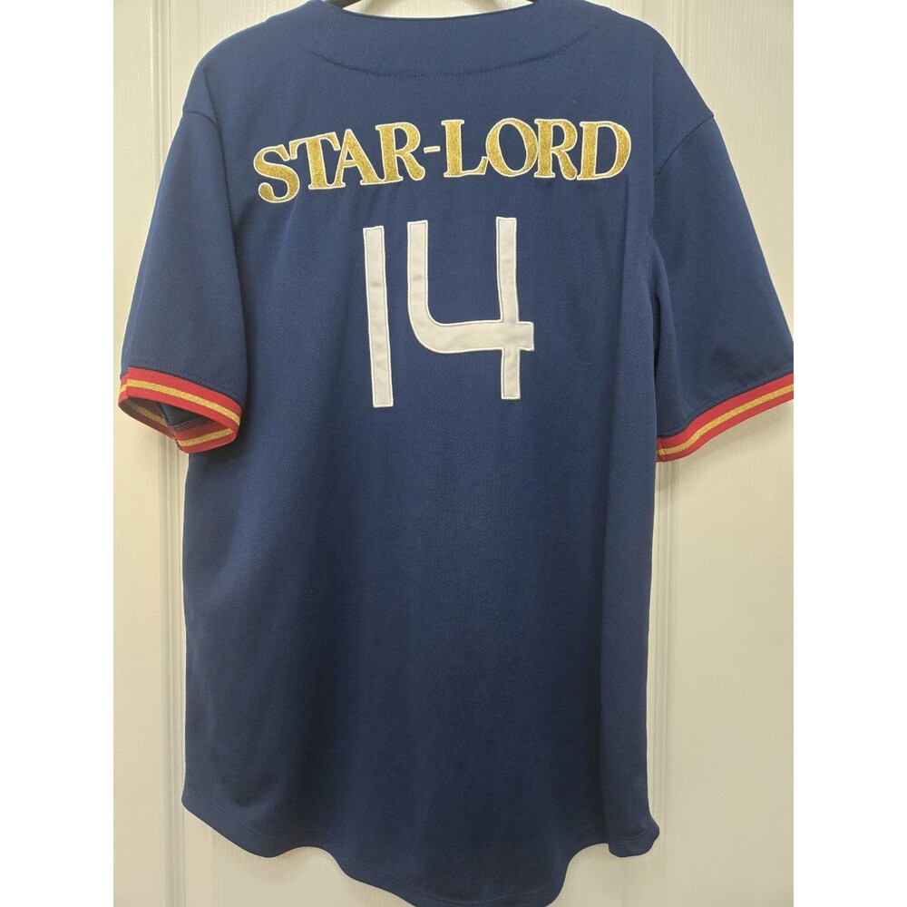 Marvel Guardians of the Galaxy Star-Lord #14 Baseball Jersey Blue Mens Large